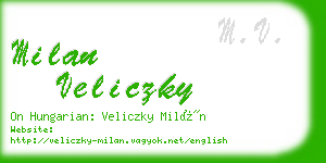 milan veliczky business card